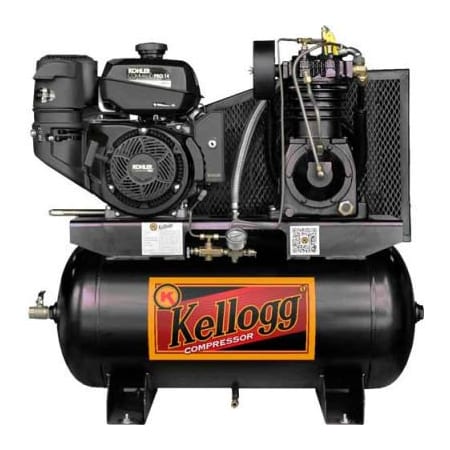 Kellogg Compressor Kellogg-American HD30GK14E-335, 14HP, Gas Comp, 30 Gal, 175 PSI, 27.9 CFM, Kohler, Elctric Startl L001132